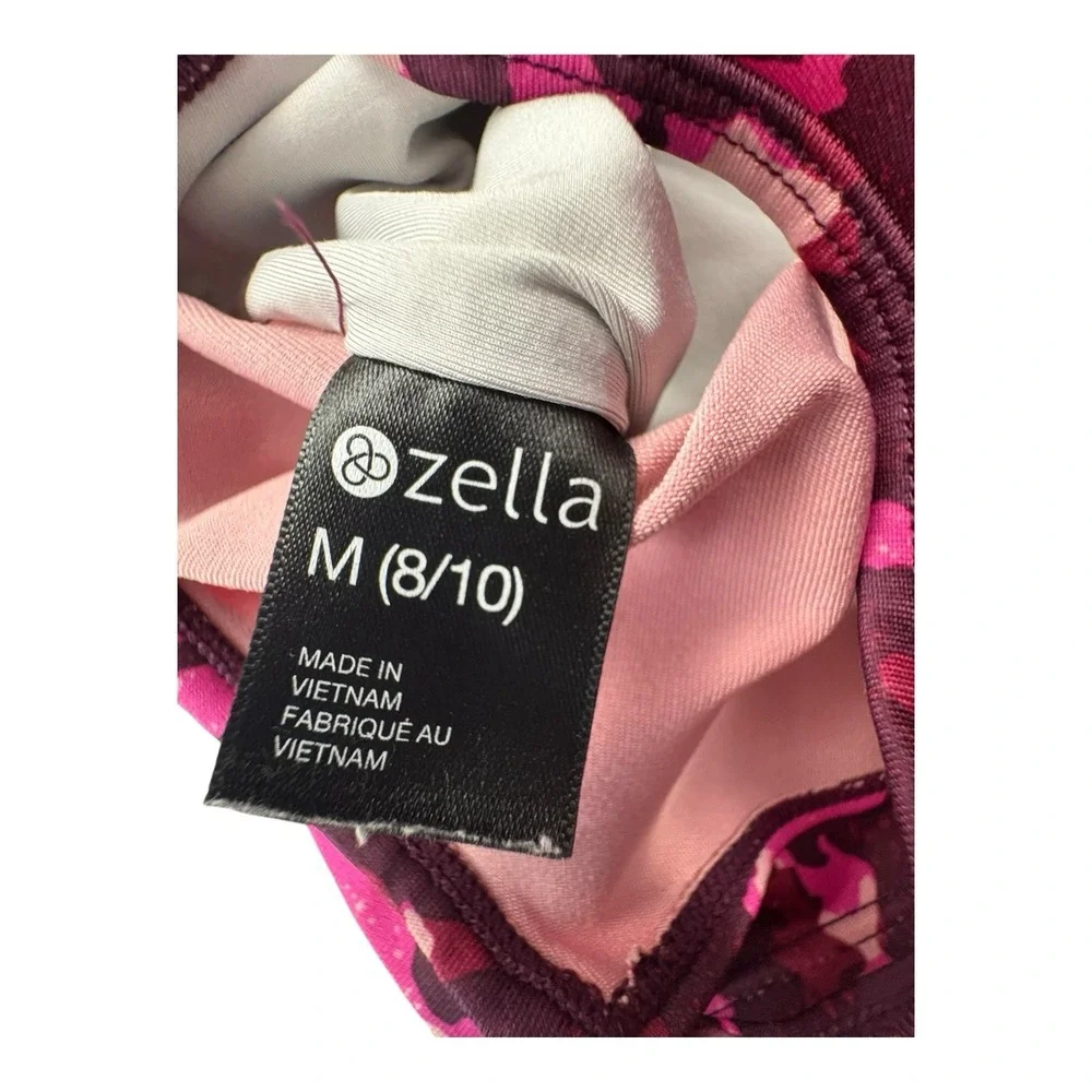 Zella‎ Girls Medium Camo Crop Tank Top Pink Purple Stretch